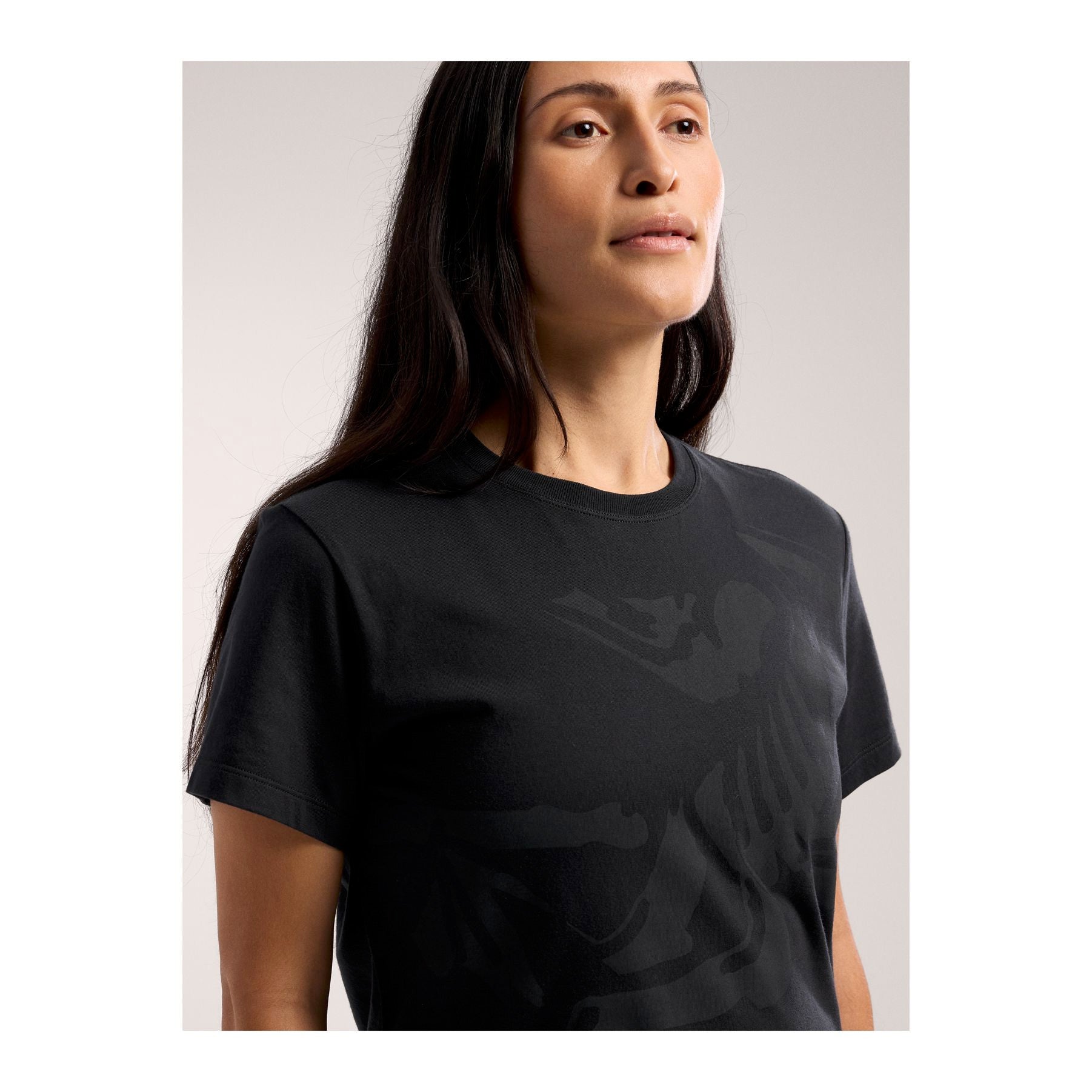 Bird Cotton T-Shirt SS W, Black