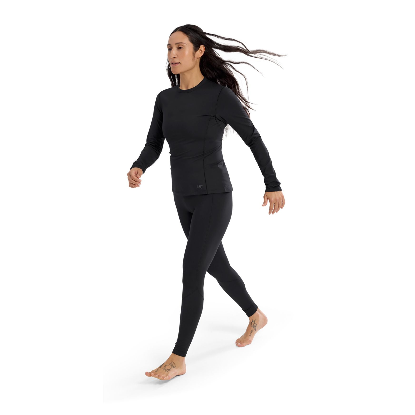 Rho Crew Neck Ls W, Black