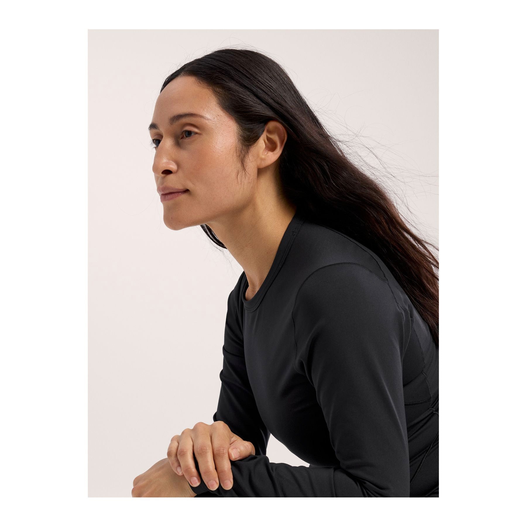 Rho Crew Neck Ls W, Black