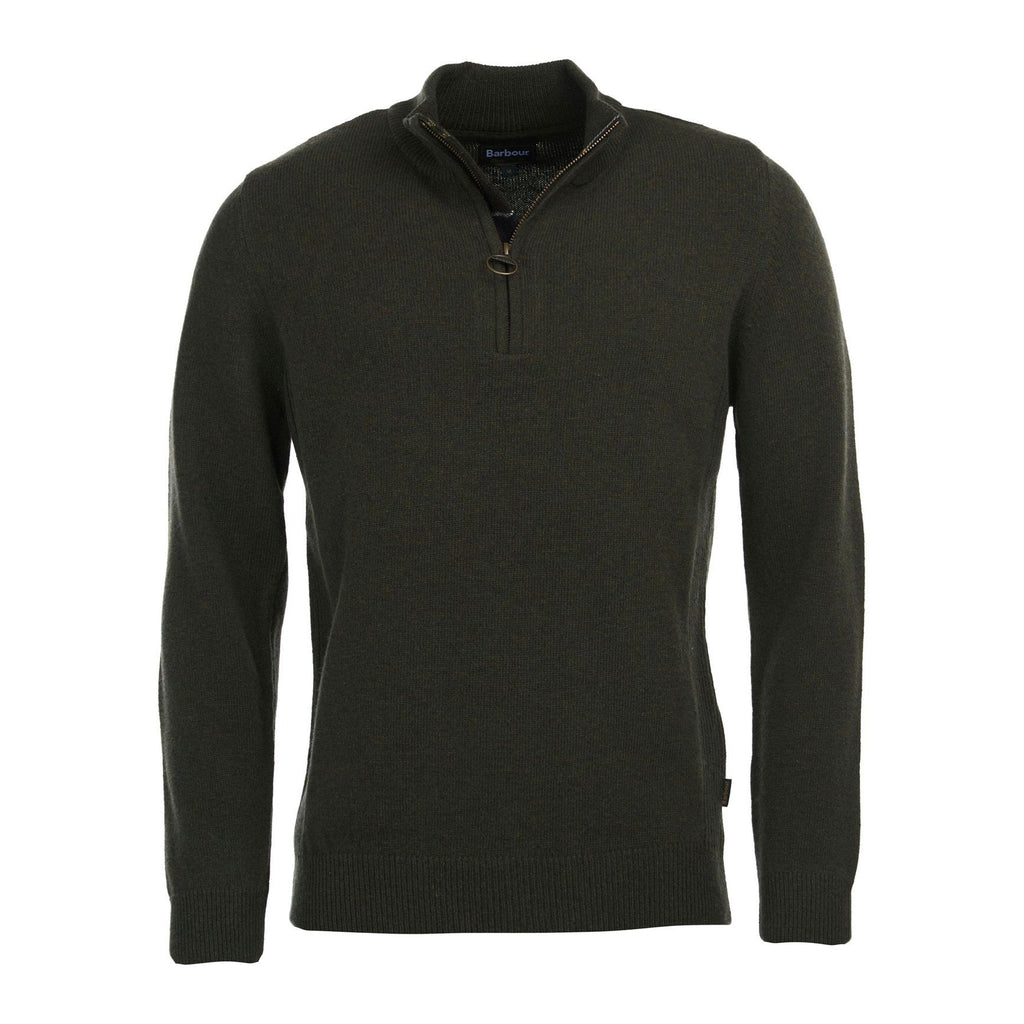 Holden Half Zip Knitted Jumper, Olive marl