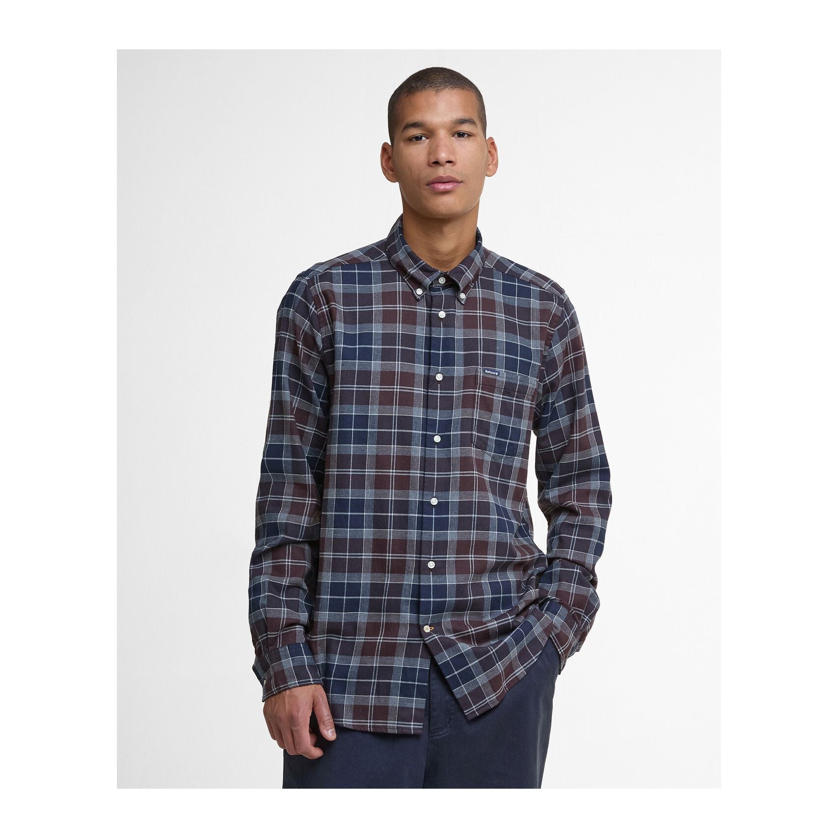 Fortrose Tailored Tartan Shirt, Midnight oak tartan