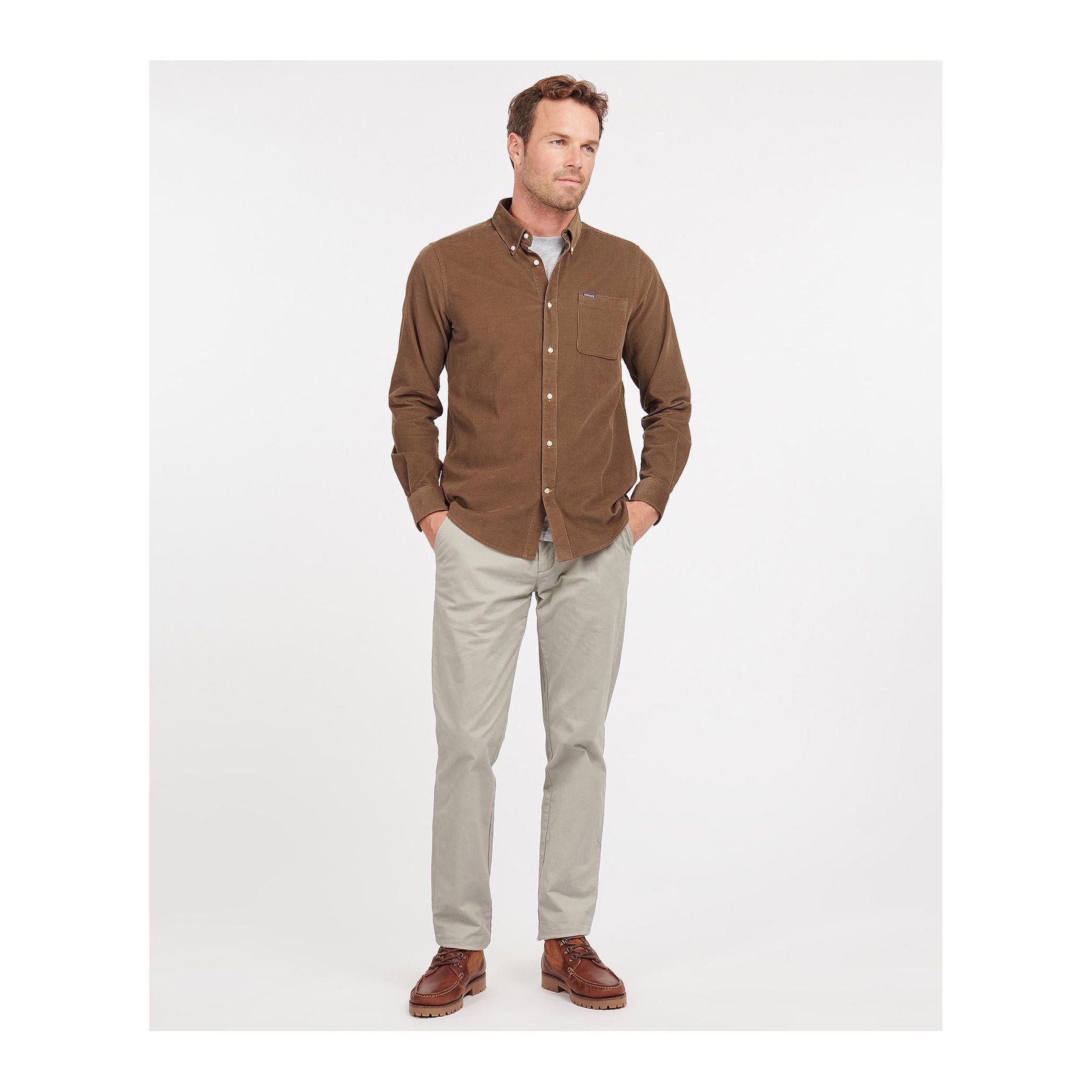 Ramsey Tailored Cord Shirt, Brown