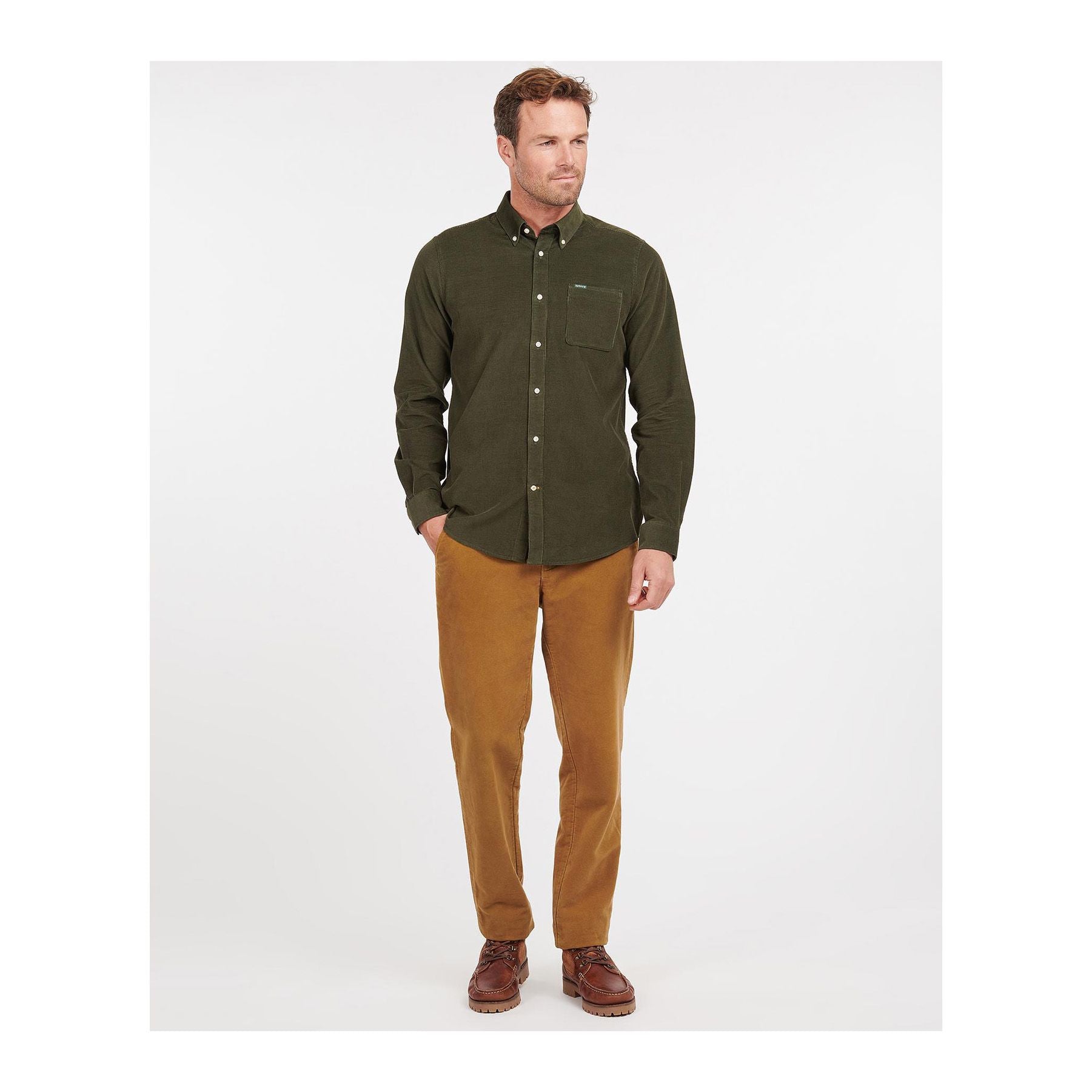 Ramsey Tailored Cord Shirt, Forest