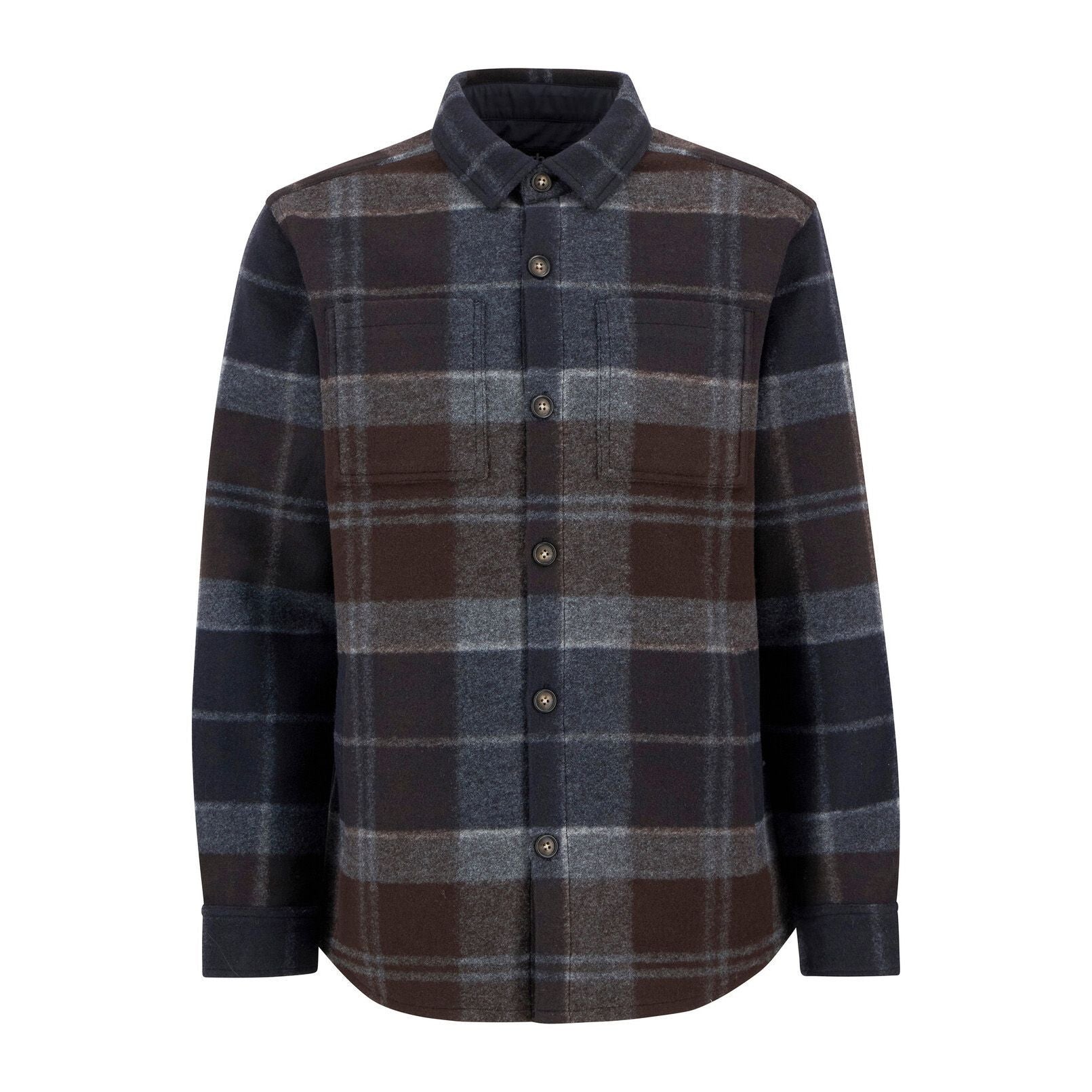 Chapter Tailored Check Overshirt, Midnight oak tartan
