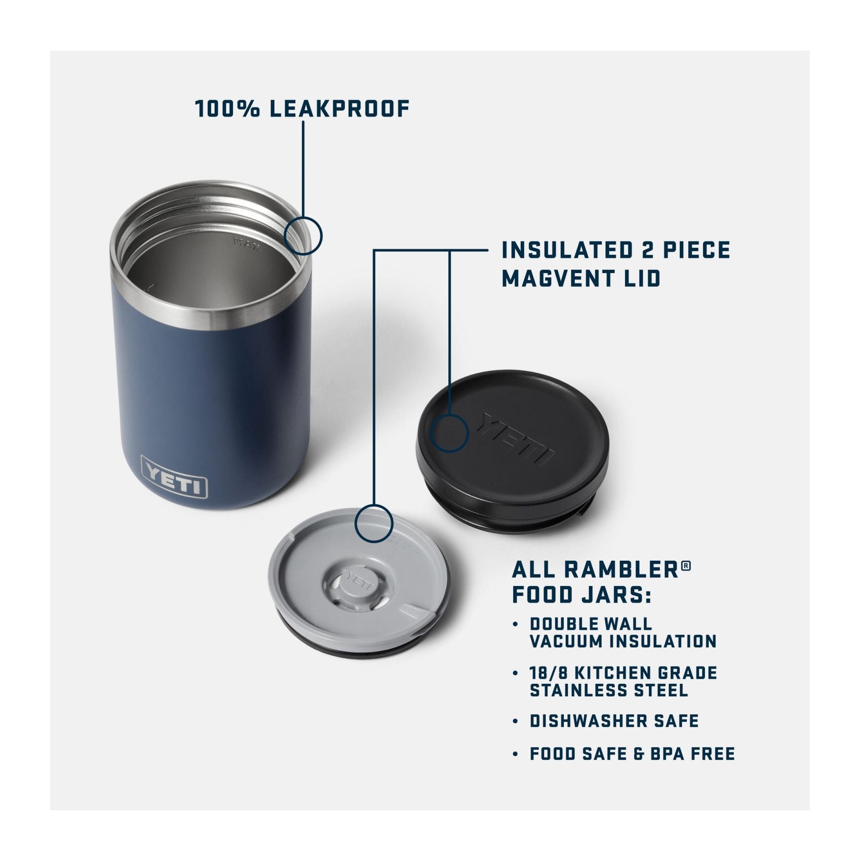 Rambler Food Jar 16 Oz 473ml, White