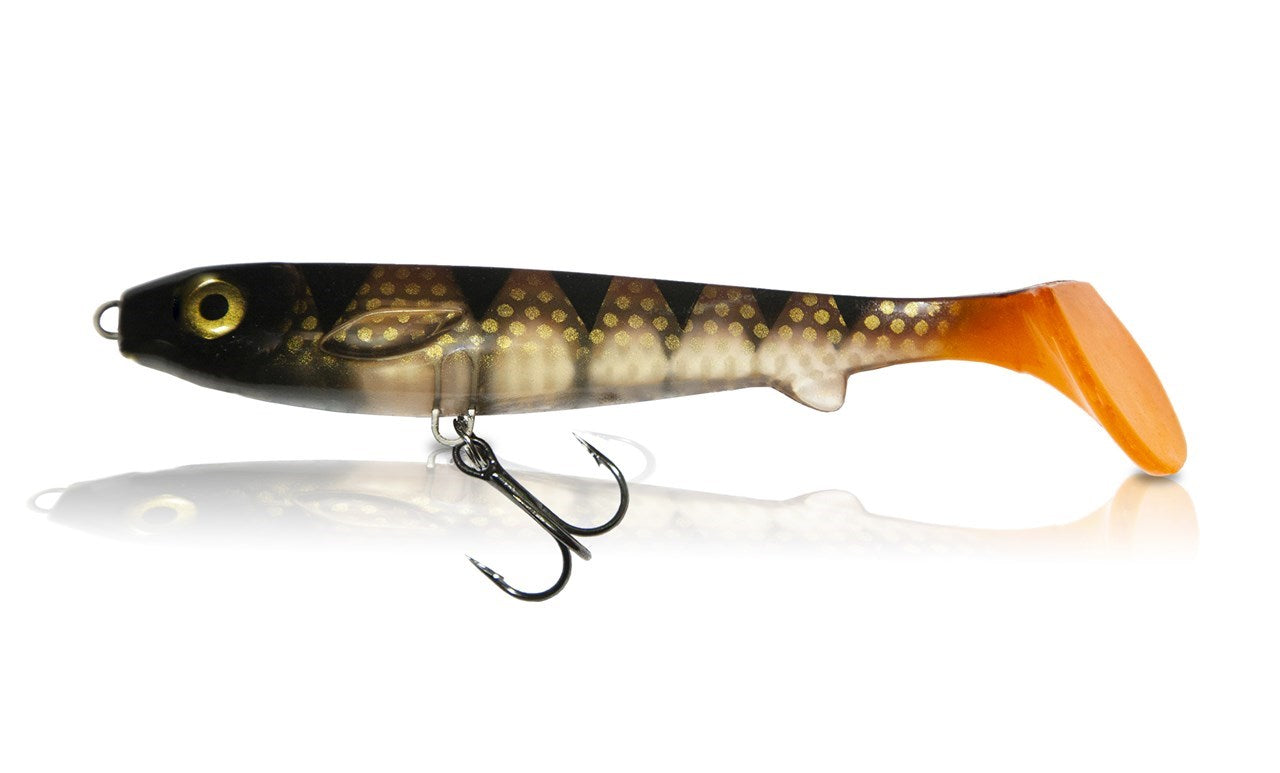 Flatnose Shad 12cm med Rigg 3-pack, Transparent perch