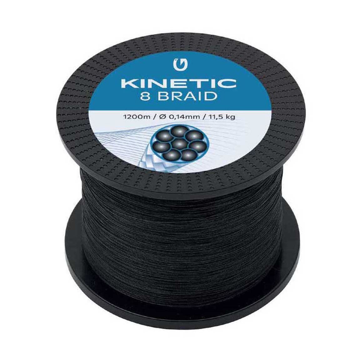 Kinetic 8 Braid 0,26mm 20,6kg 1200m, Black