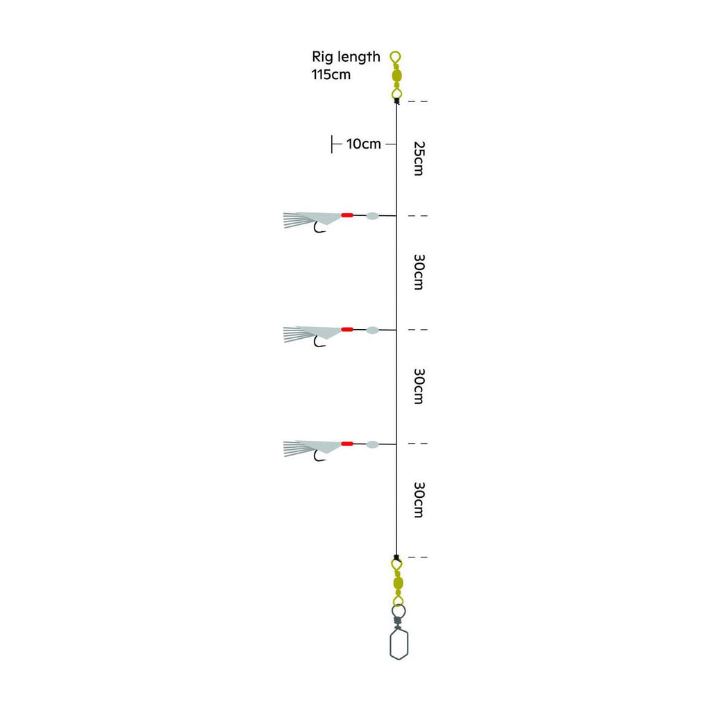 Sabiki Trio #2/0, Chartreuse