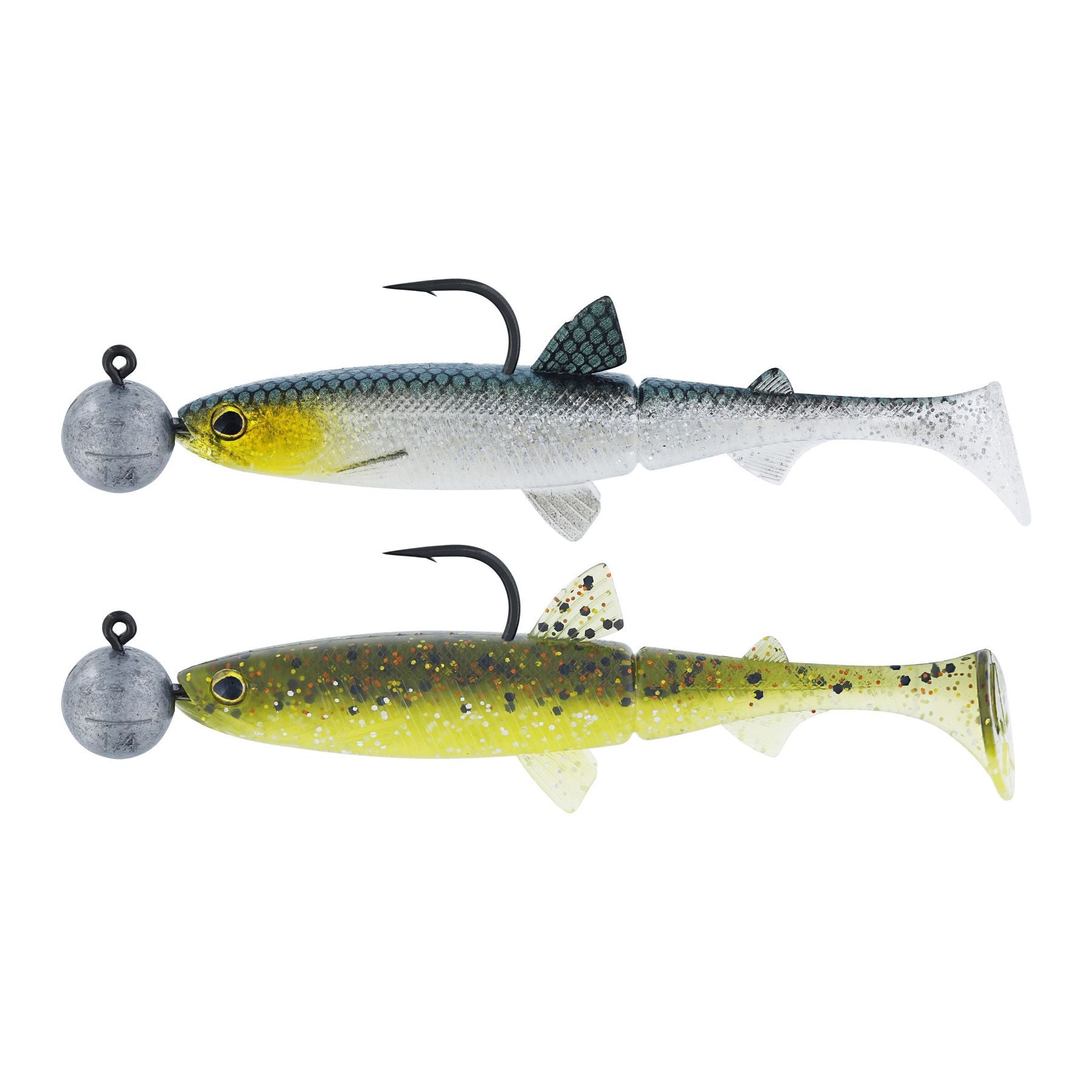 Hypoteez Shadtail R 'n R 9cm 7g #4/0, Clear water mix 12