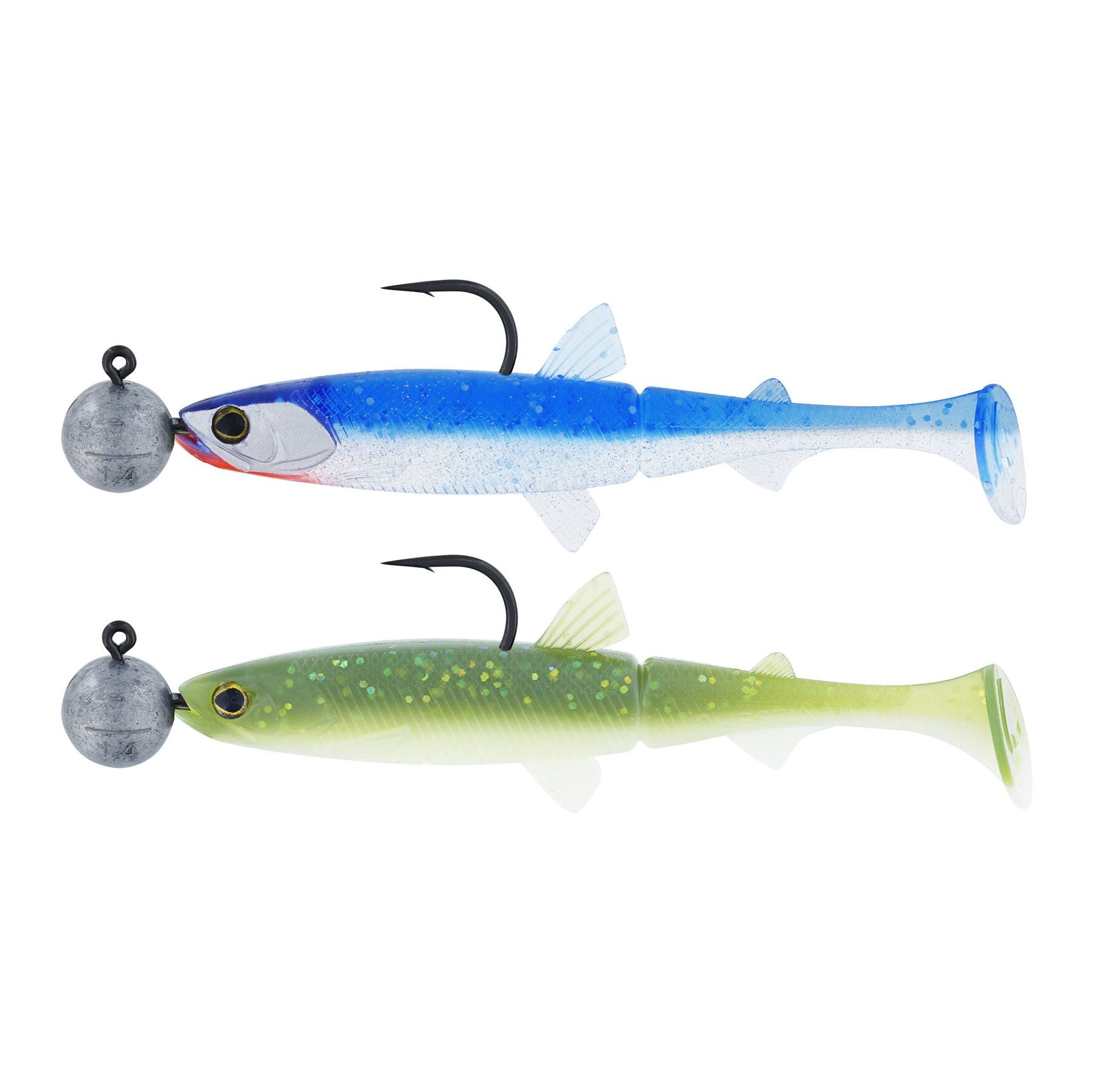 Hypoteez Shadtail R 'n R 9cm 7g #4/0, Clear water mix 13