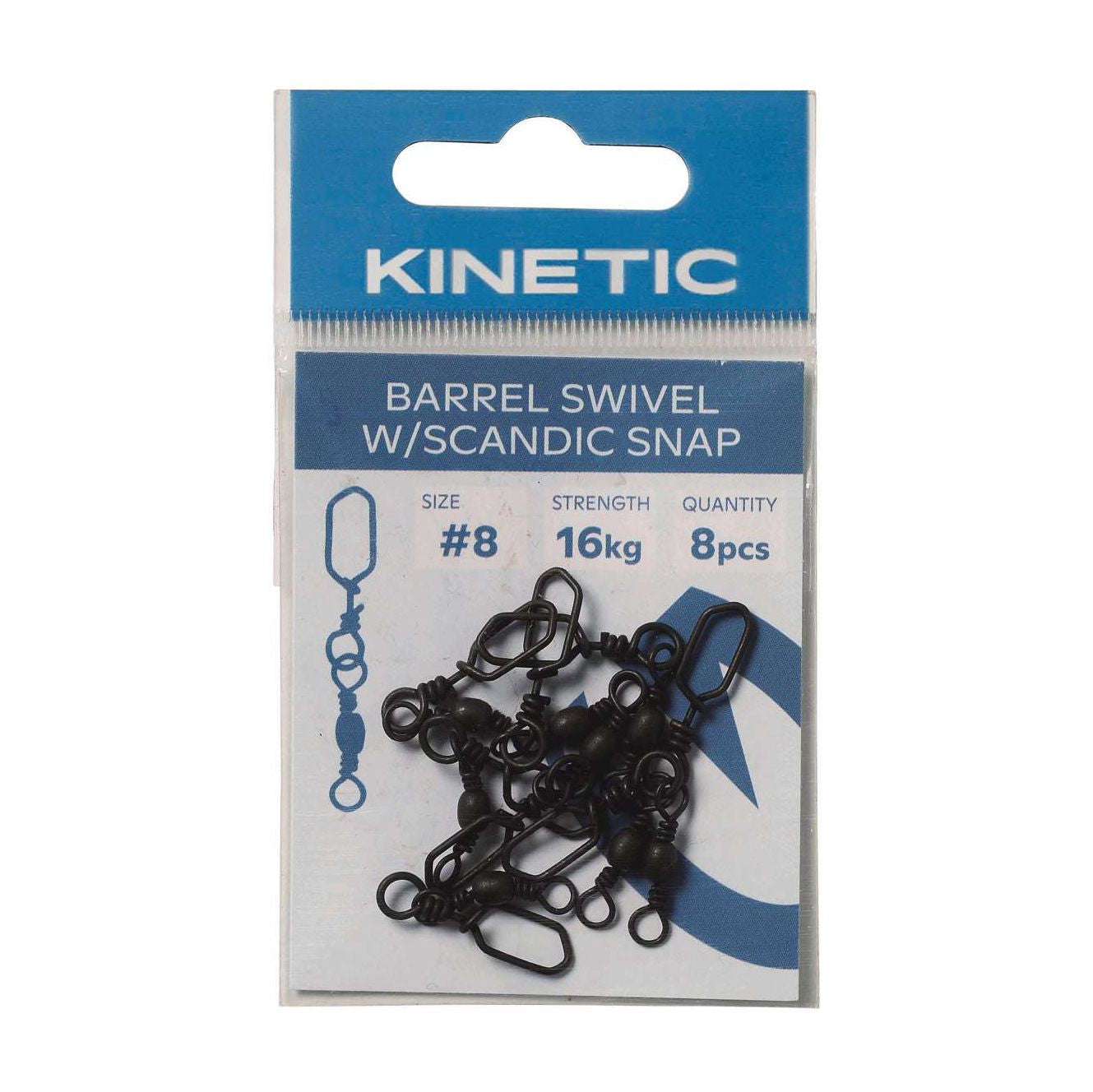 Kinetic Barrel Swivel w/Scandic Snap, #10