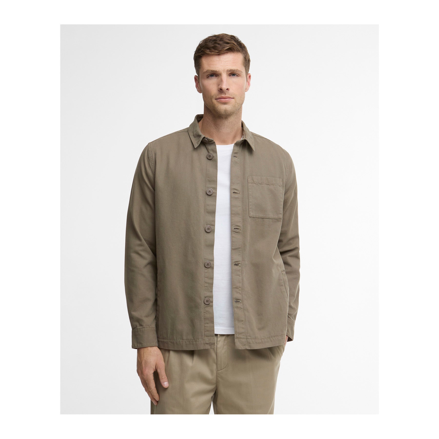 Washed Overshirt M, Smokey olive