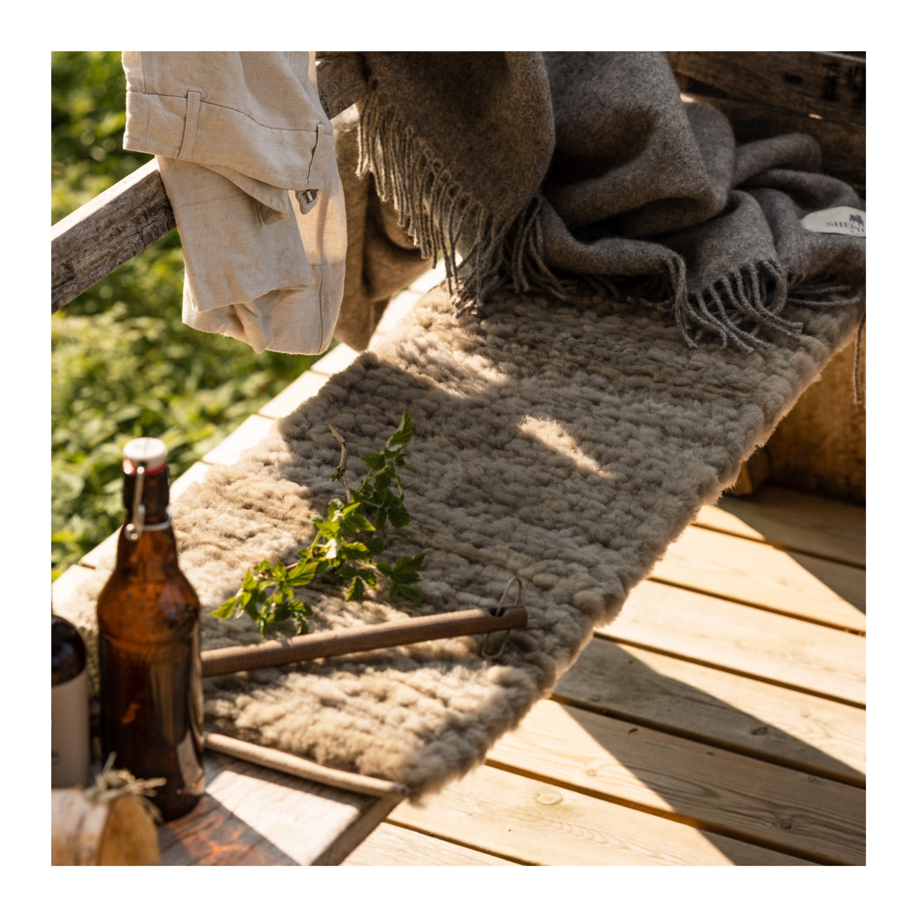 Lagan vävd sittdyna 100x30cm, Stone