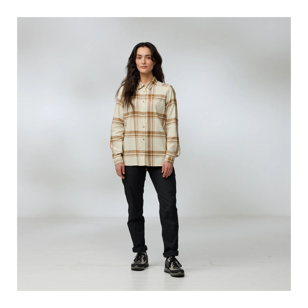 Övik Lite Flannel Shirt W, Chalk White Fossil