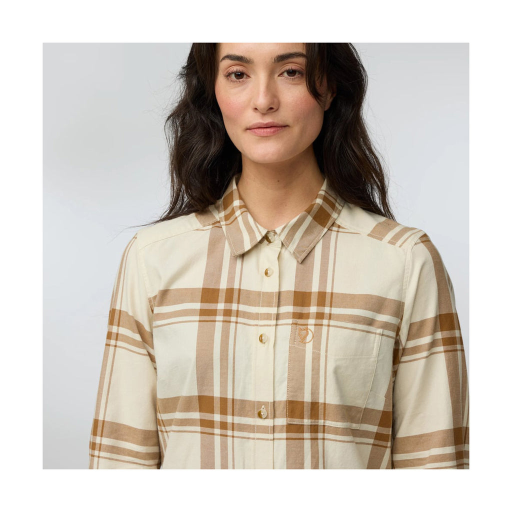 Övik Lite Flannel Shirt W, Chalk White Fossil