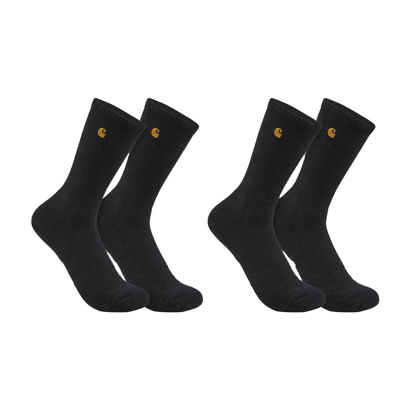 Midweight Crew Socks 2-Pack, Black