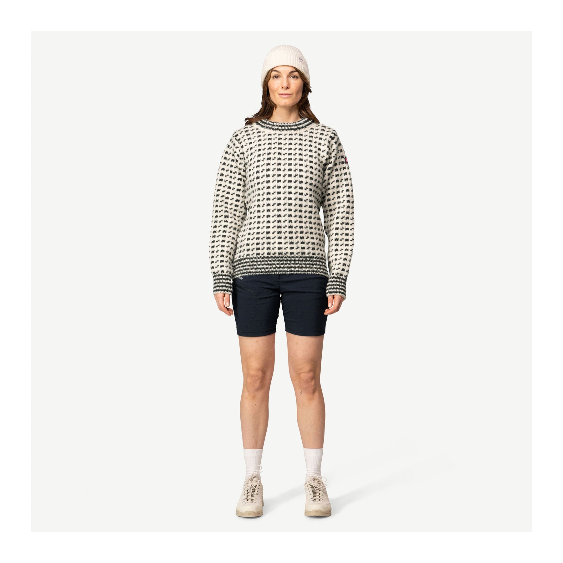 Original Islender Wool Sweater Unisex, Offwhite Anthracite