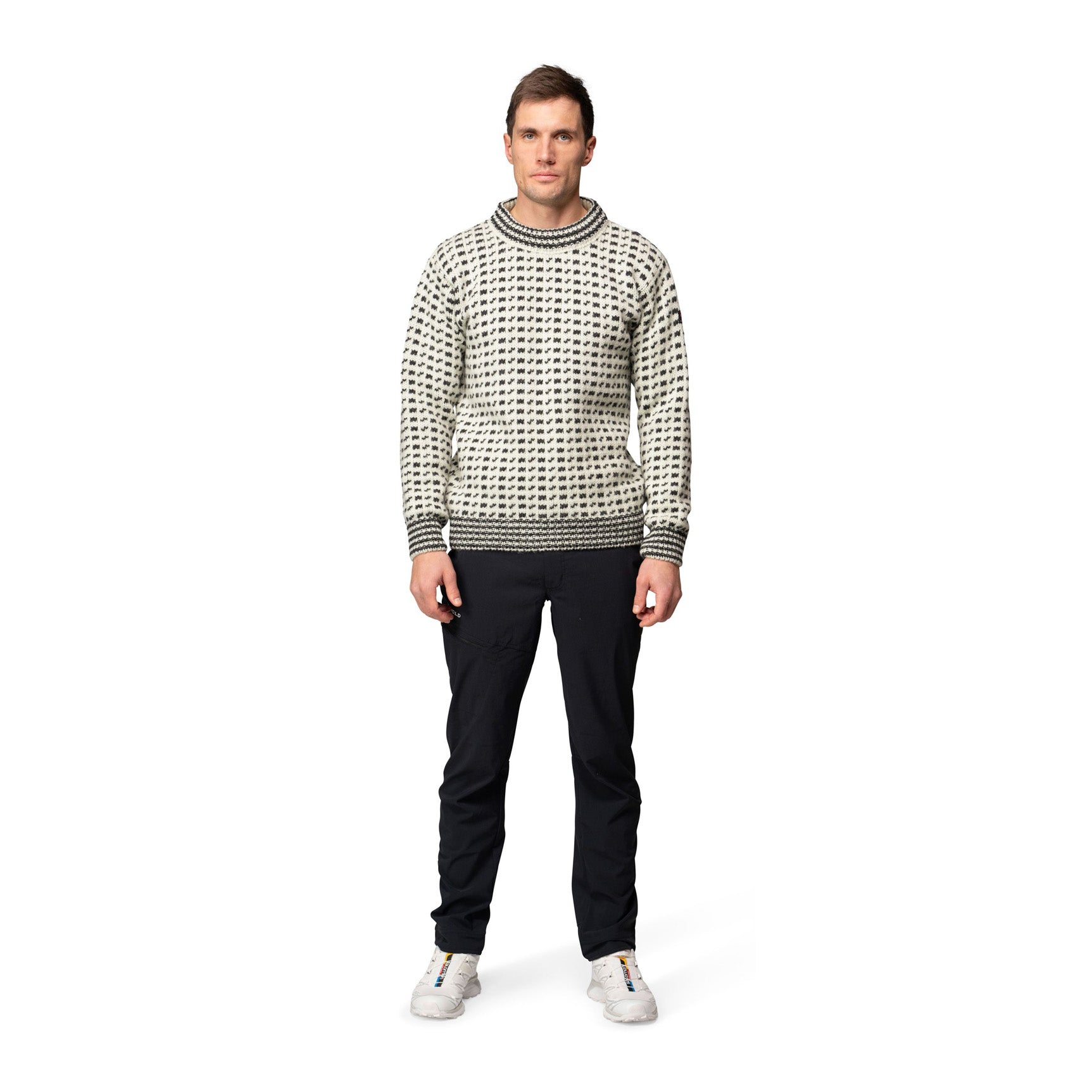 Original Islender Wool Sweater Unisex, Offwhite Anthracite