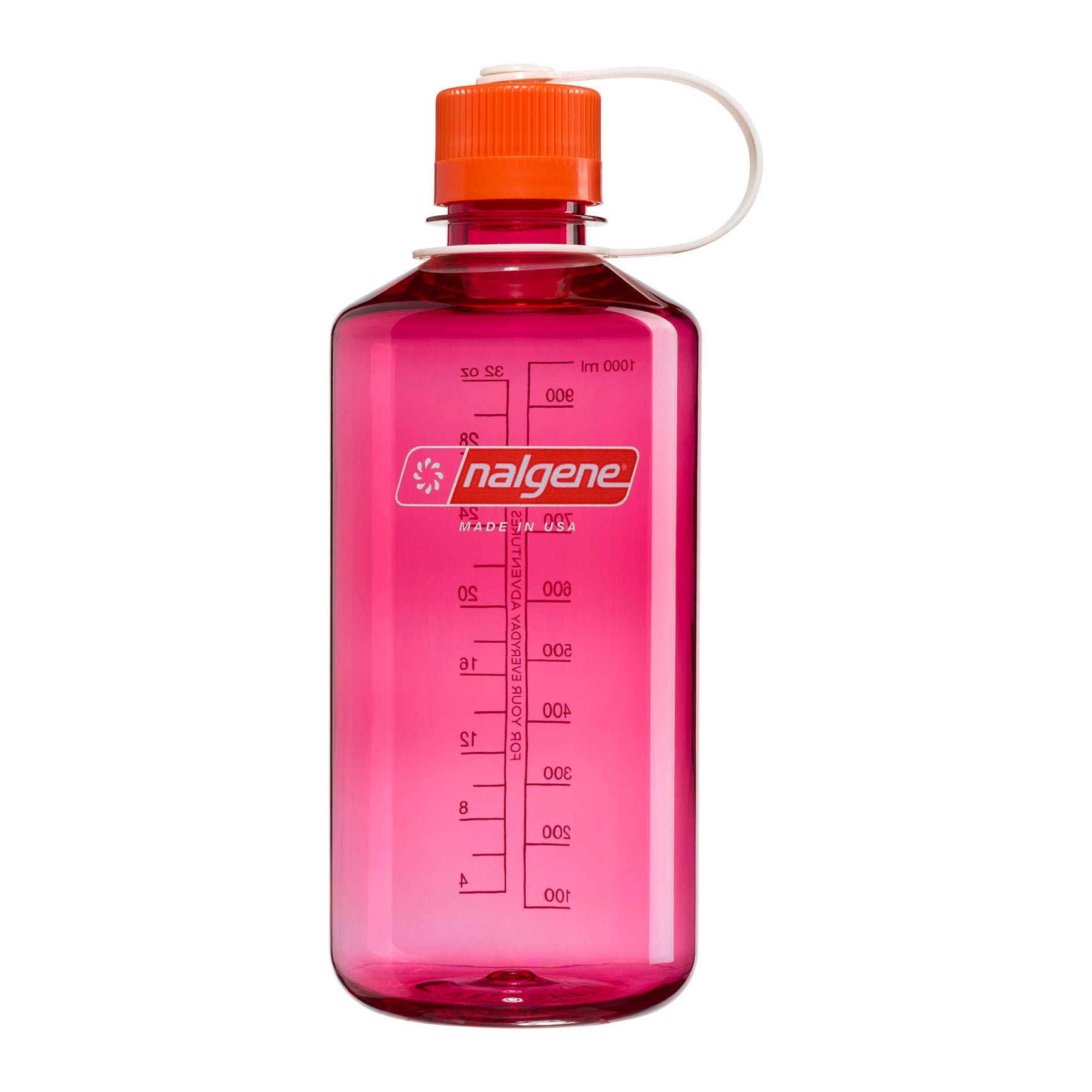 Flaska 1,0 L Narrow Mouth, Fuchsia Purple with Flame