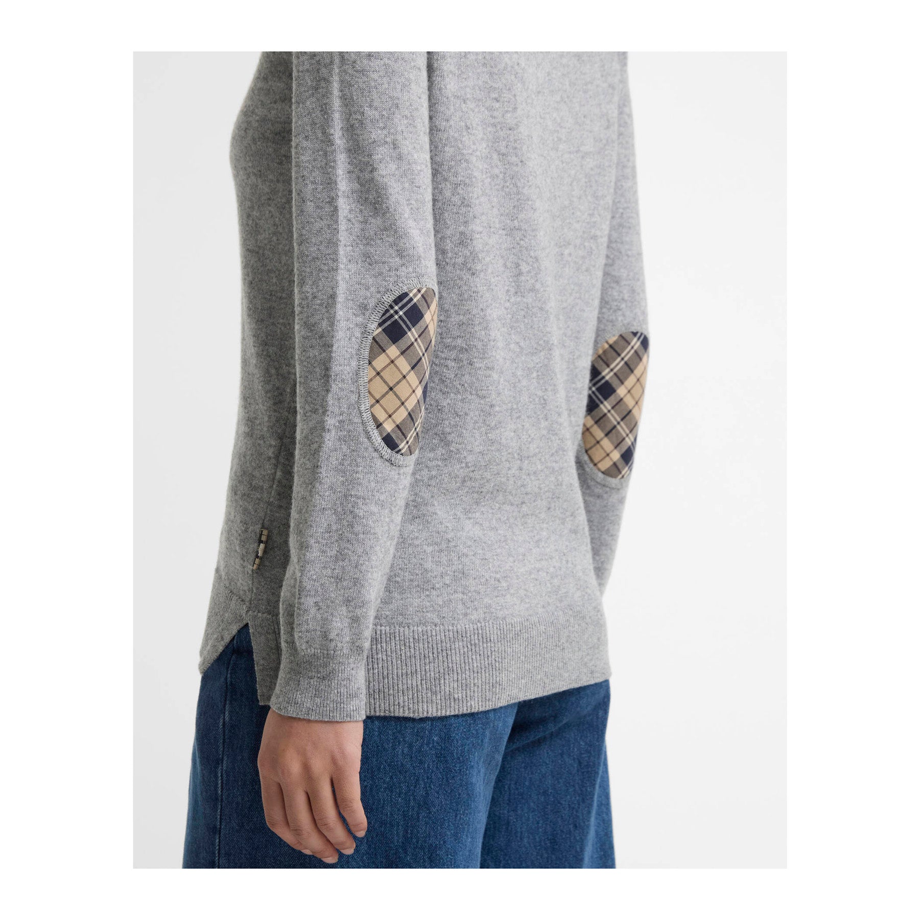 Pendle Crew Knitted Jumper W, Grey marl