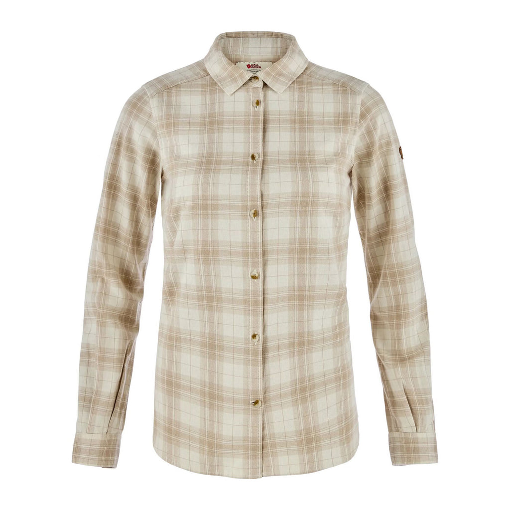Övik Classic Flannel Shirt W, Chalk White Fossil