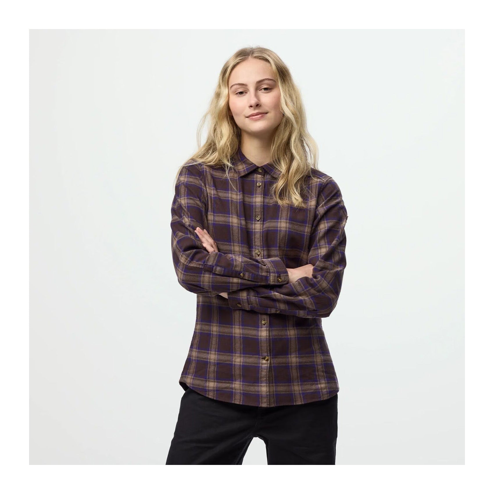 Övik Classic Flannel Shirt W, Chalk White Fossil