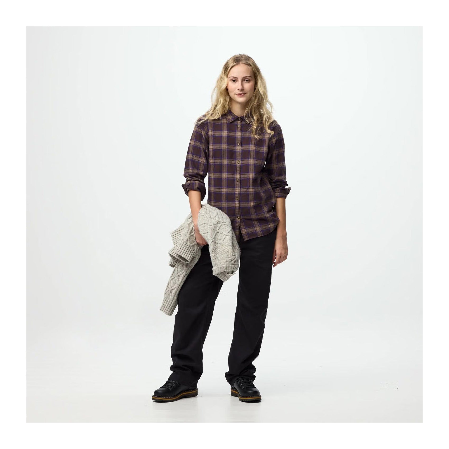 Övik Classic Flannel Shirt W, Deep Forest Fossil