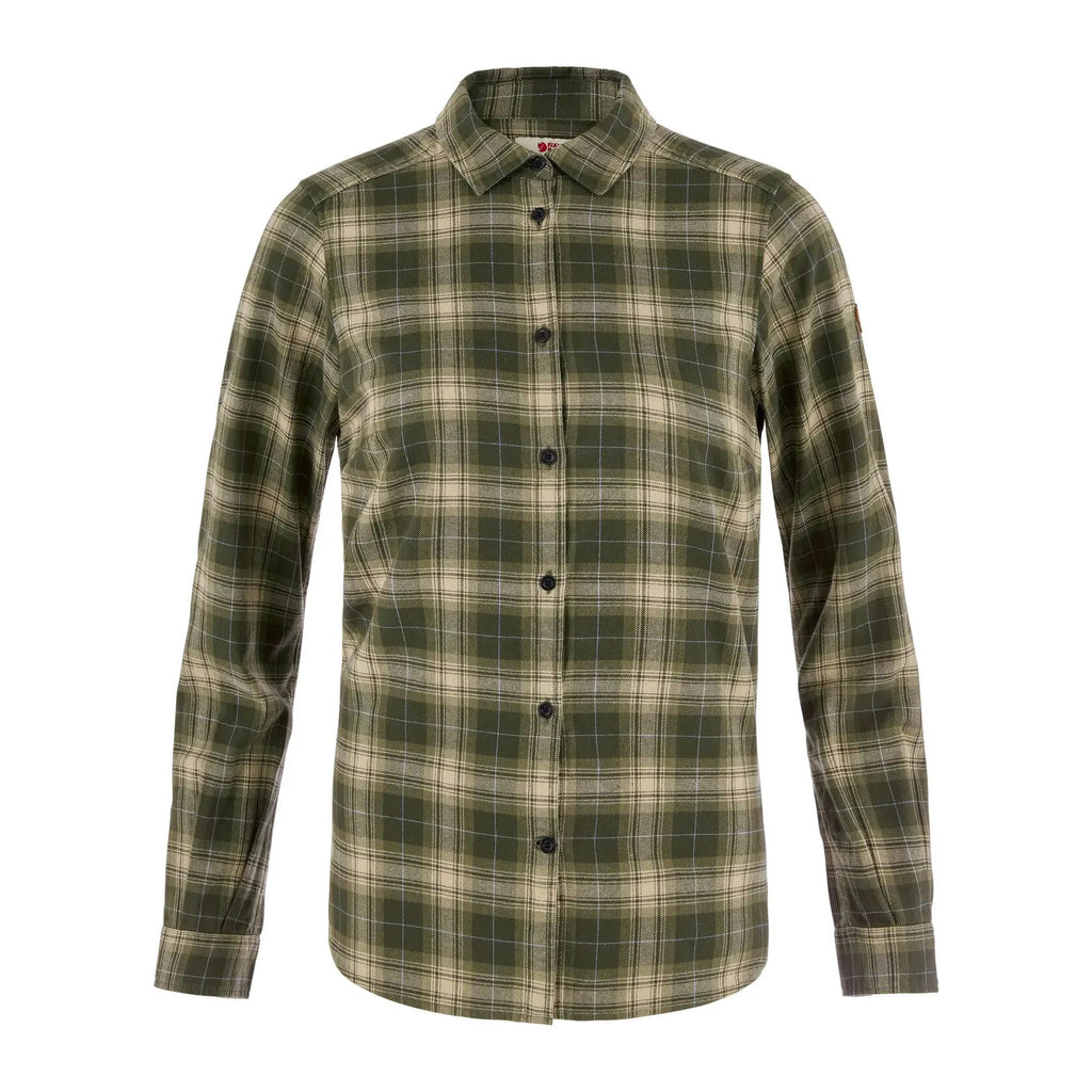 Övik Classic Flannel Shirt W, Deep Forest Fossil