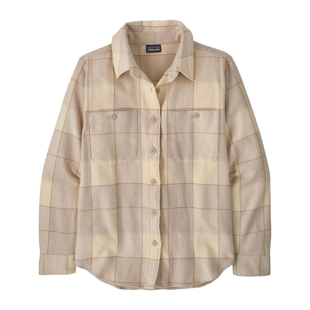 Fjord Flannel Shirt W, Snow Owl Rutabaga White