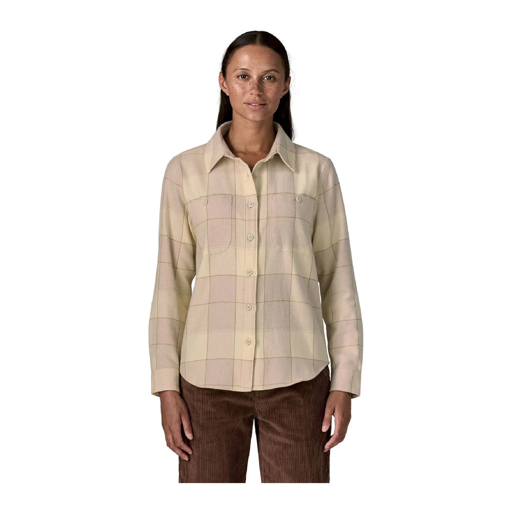 Fjord Flannel Shirt W, Snow Owl Rutabaga White