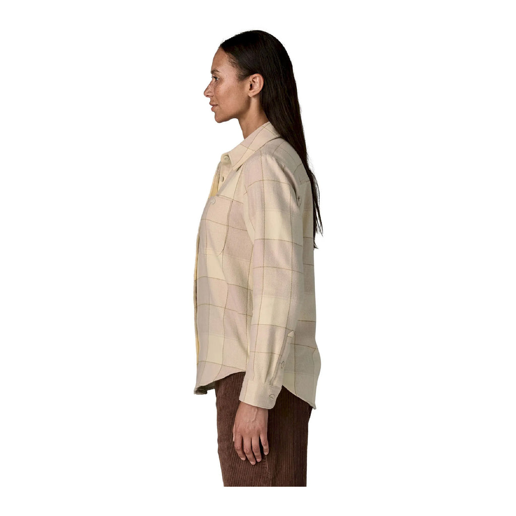 Fjord Flannel Shirt W, Snow Owl Rutabaga White