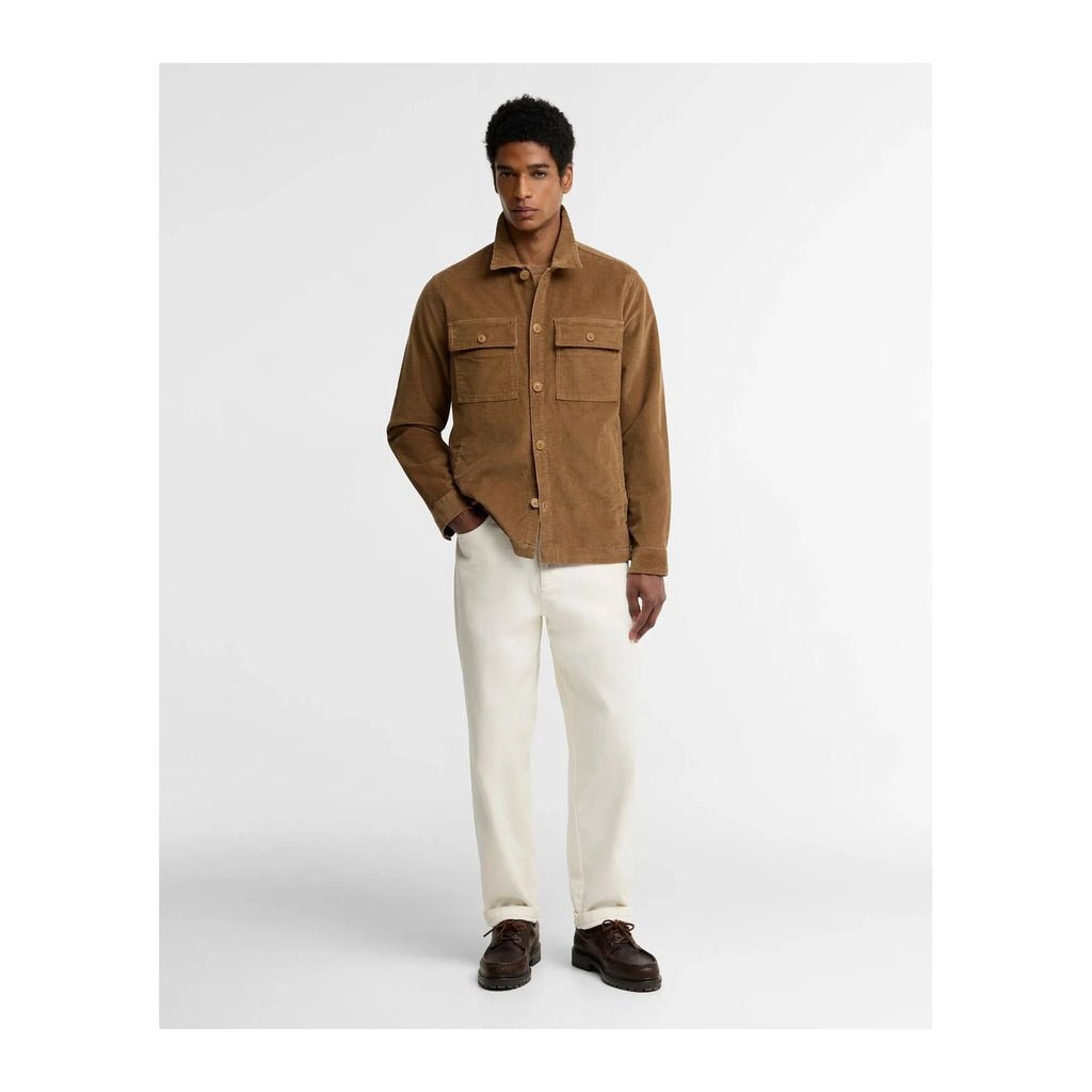 Tartan Trimmed Cord Overshirt, 