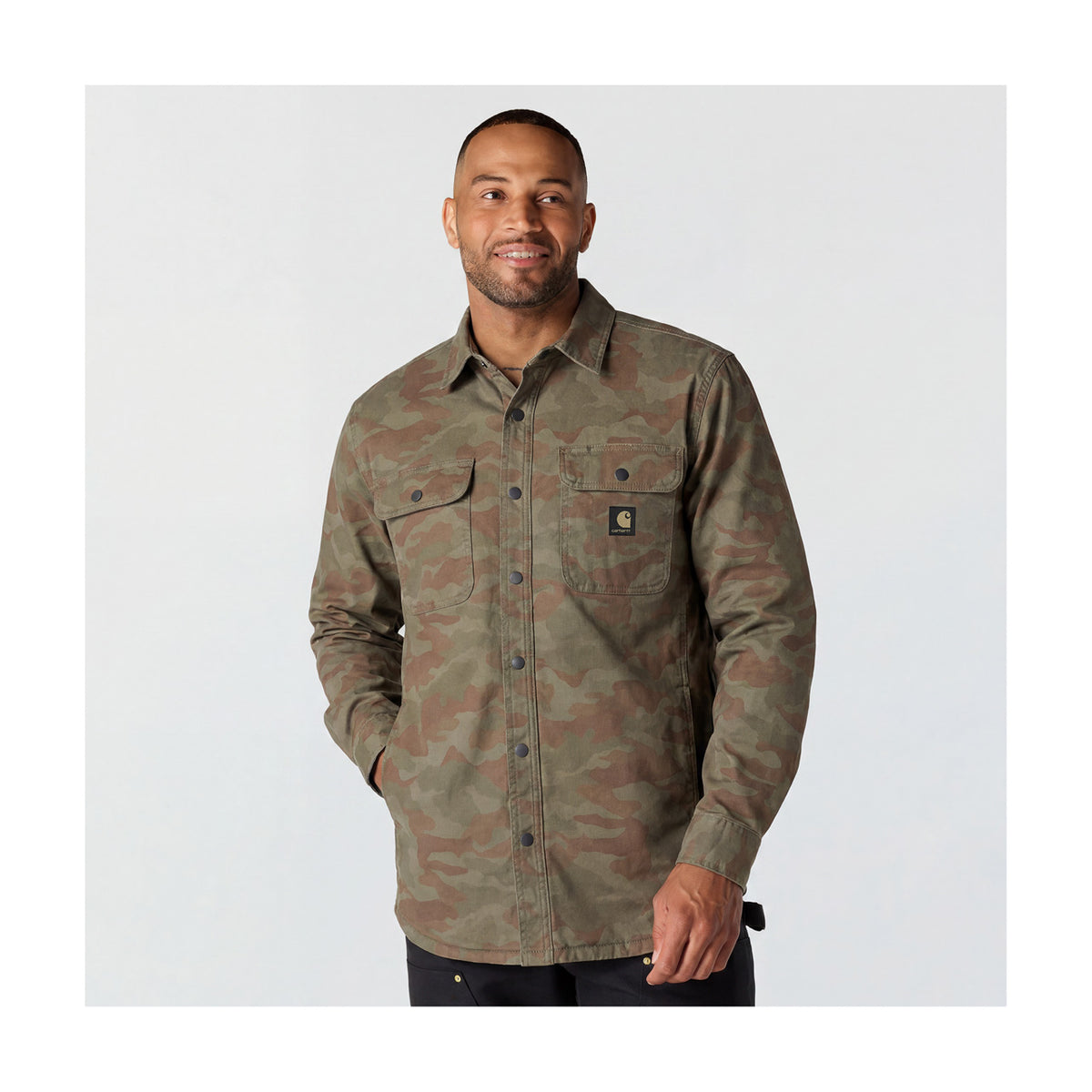 Canvas Fleece-lined Shirt Jacket, 
