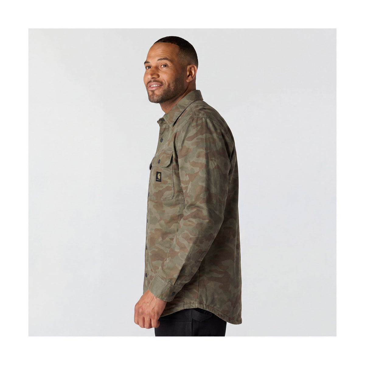 Canvas Fleece-lined Shirt Jacket, 