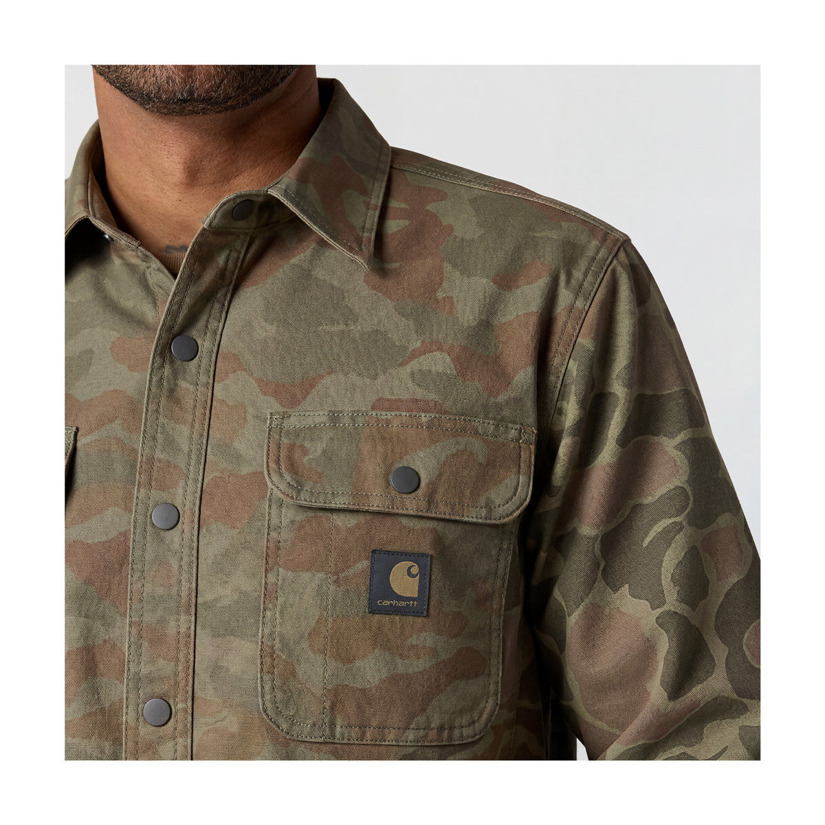 Canvas Fleece-lined Shirt Jacket, 