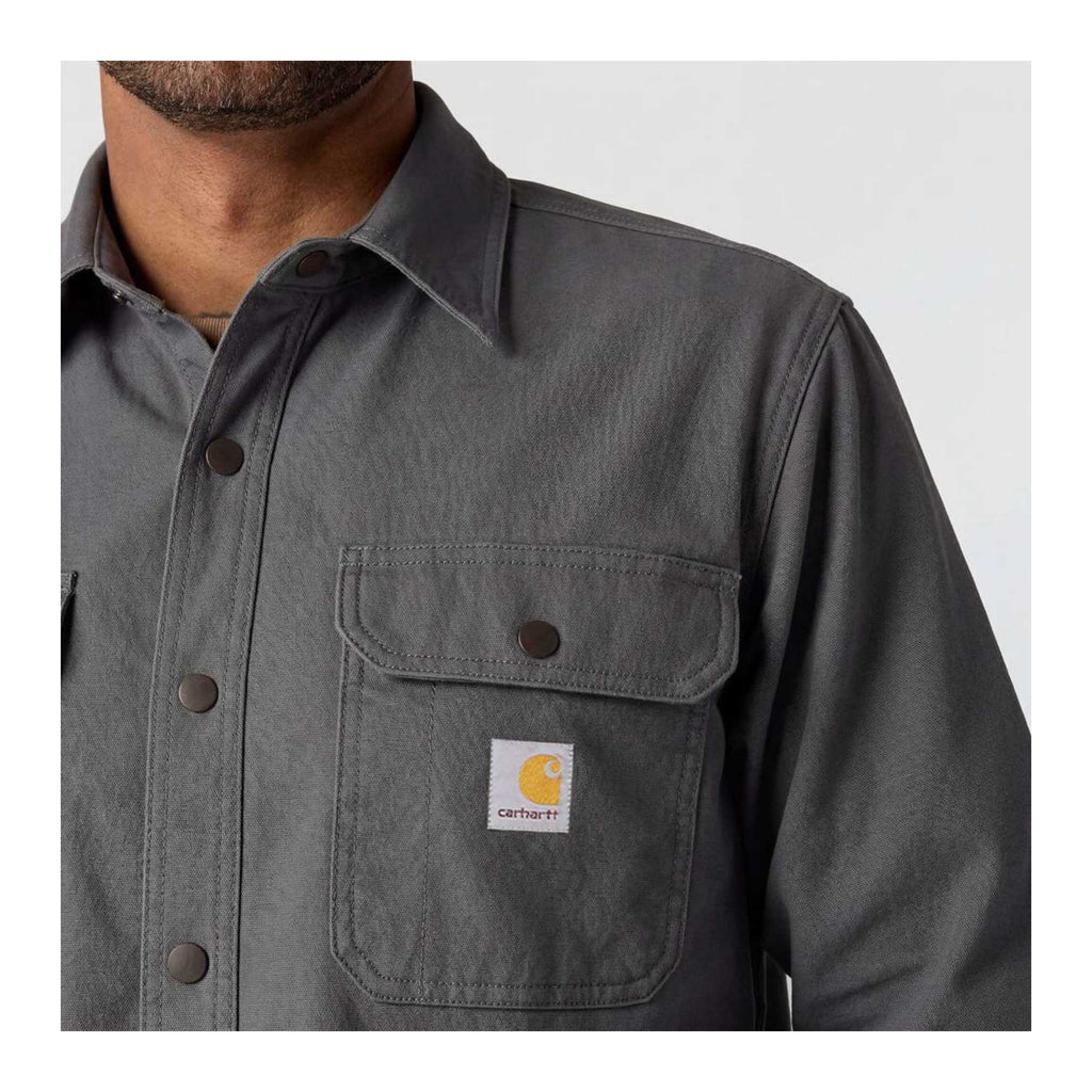 Canvas Fleece-lined Shirt Jacket, Herr
