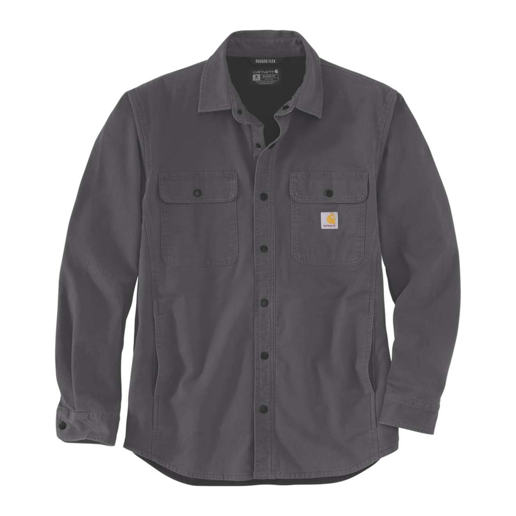 Canvas Fleece-lined Shirt Jacket, Herr