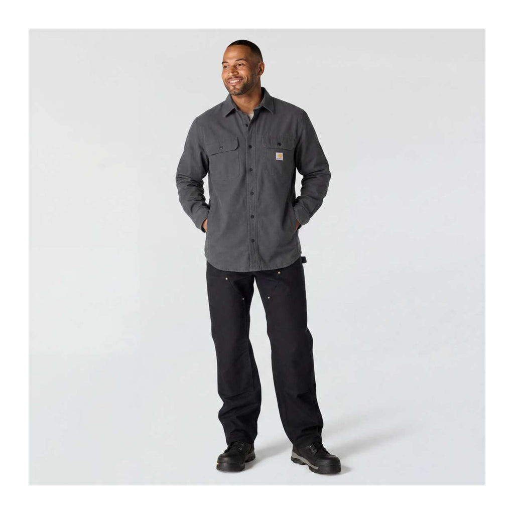 Canvas Fleece-lined Shirt Jacket, Herr