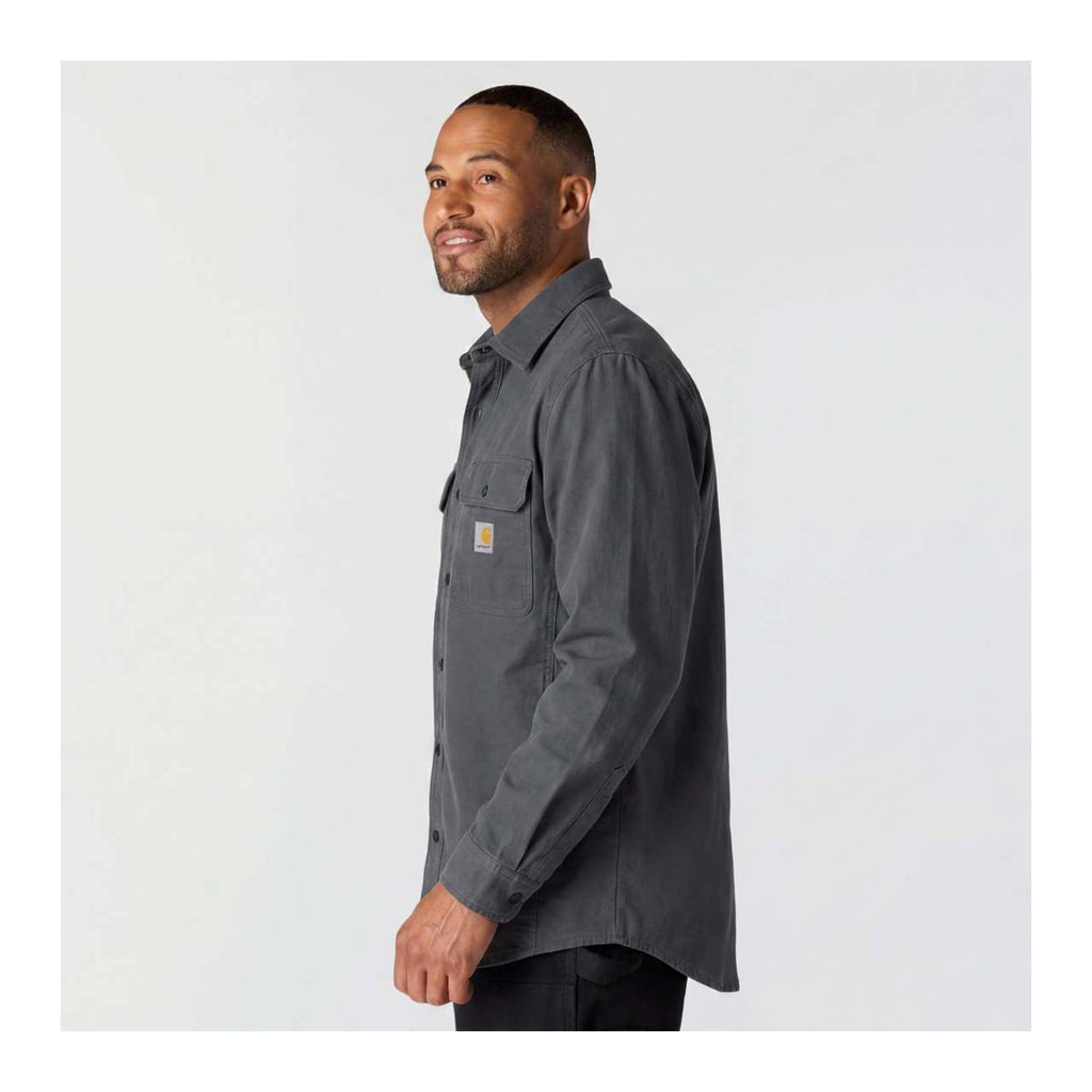 Canvas Fleece-lined Shirt Jacket, Herr