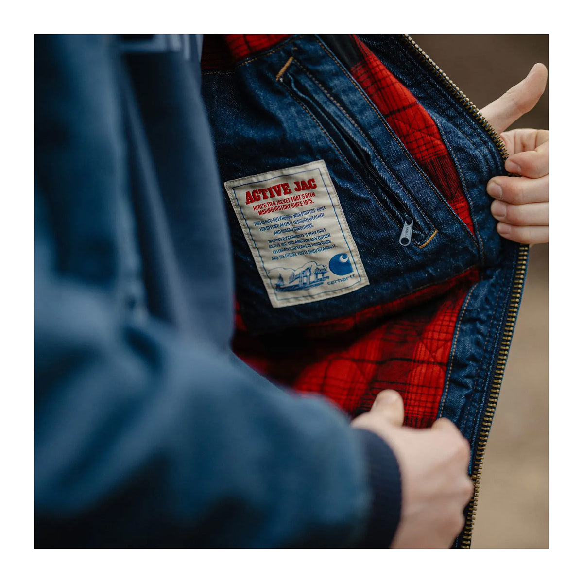 J140 Loose Fit Denim Active Jacket, Herr