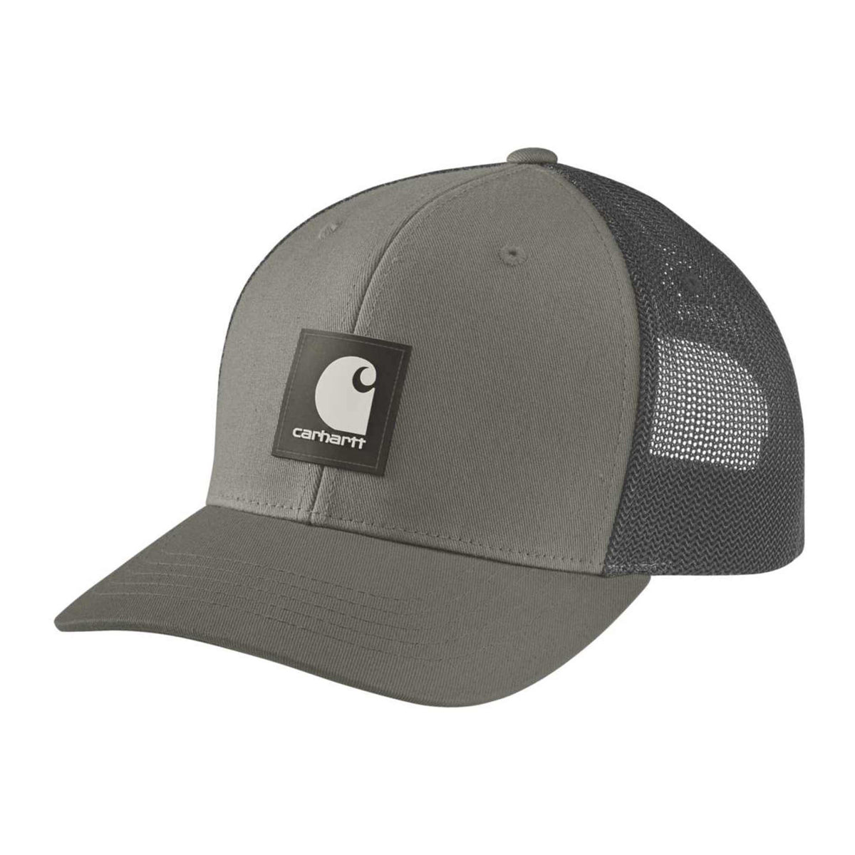 Twill Mesh-back Logo Patch Cap, Dusty olive