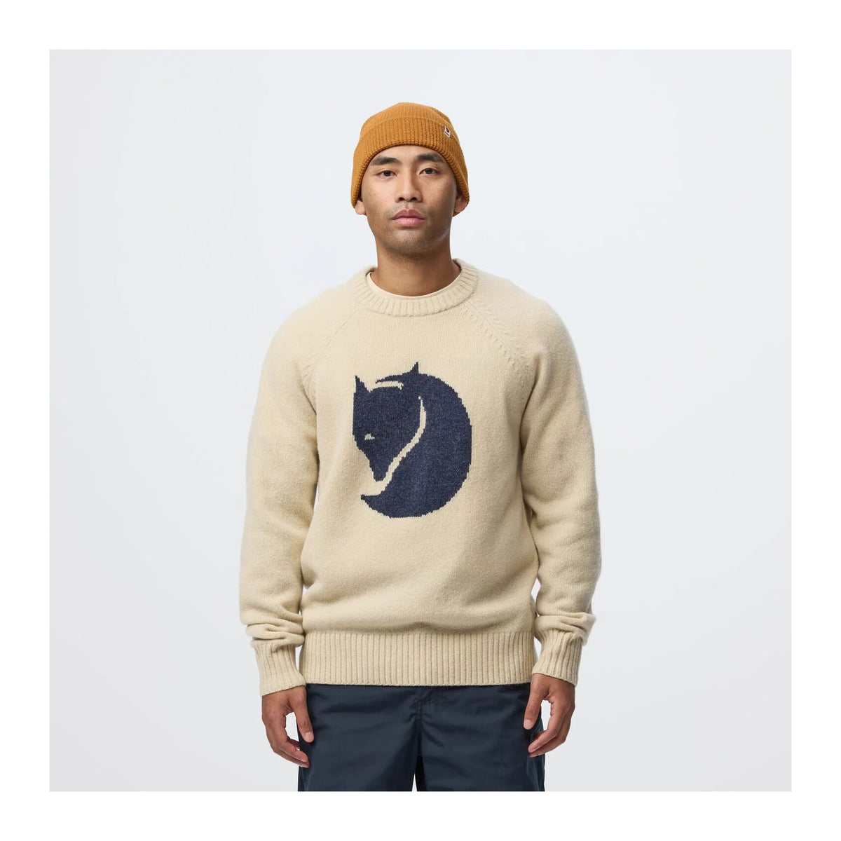 Fjällräven Logo Knit Sweater M, Herr