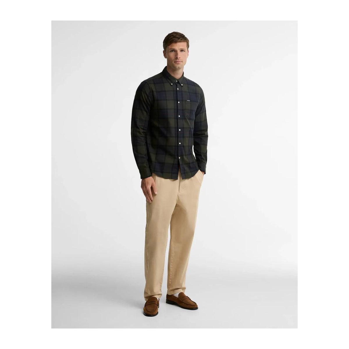Fortrose Tailored Tartan Shirt, Shadow Classic