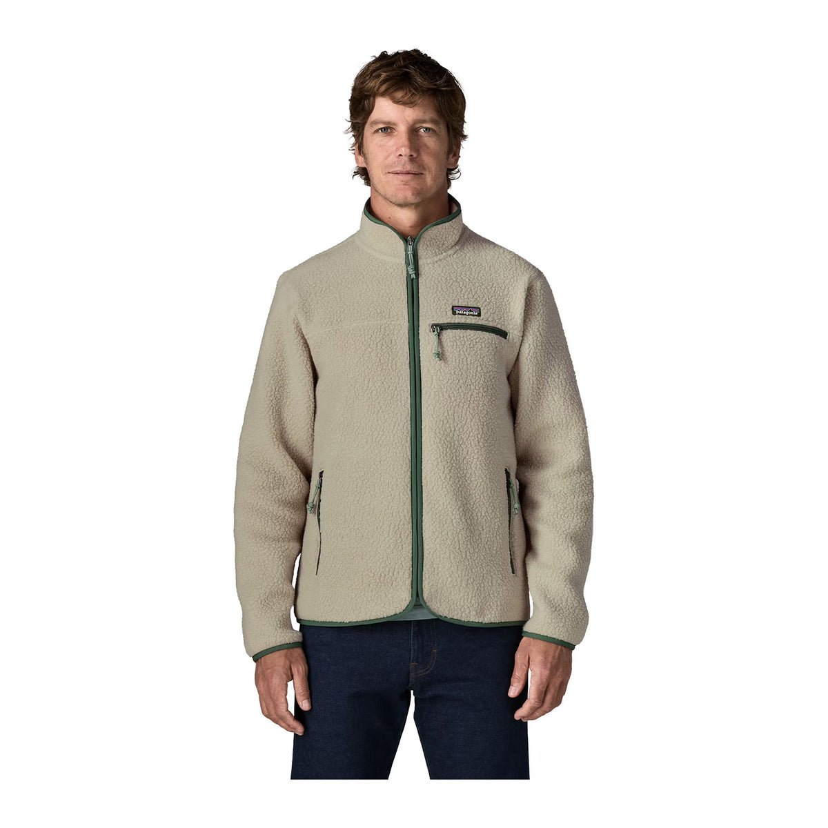Retro Pile Jacket M, Pelican Canopy Green