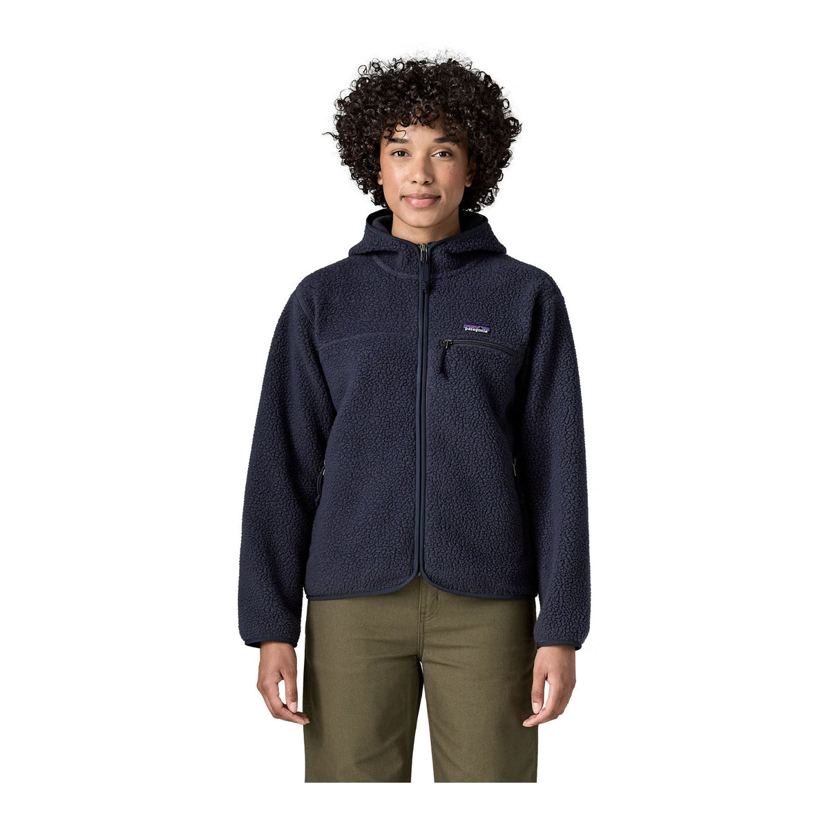 W's Retro Pile Hoody, Sunken Blue