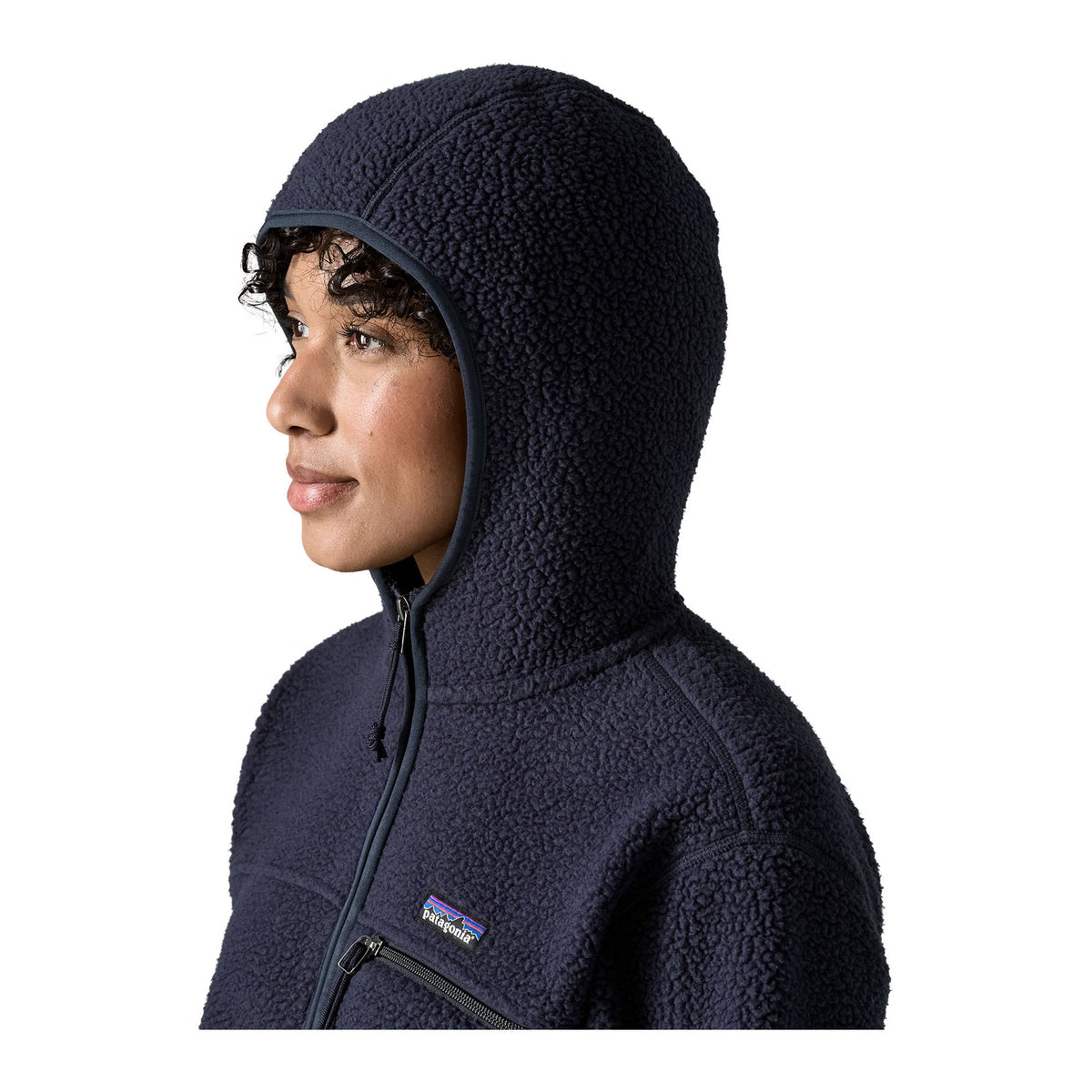 W's Retro Pile Hoody, Sunken Blue