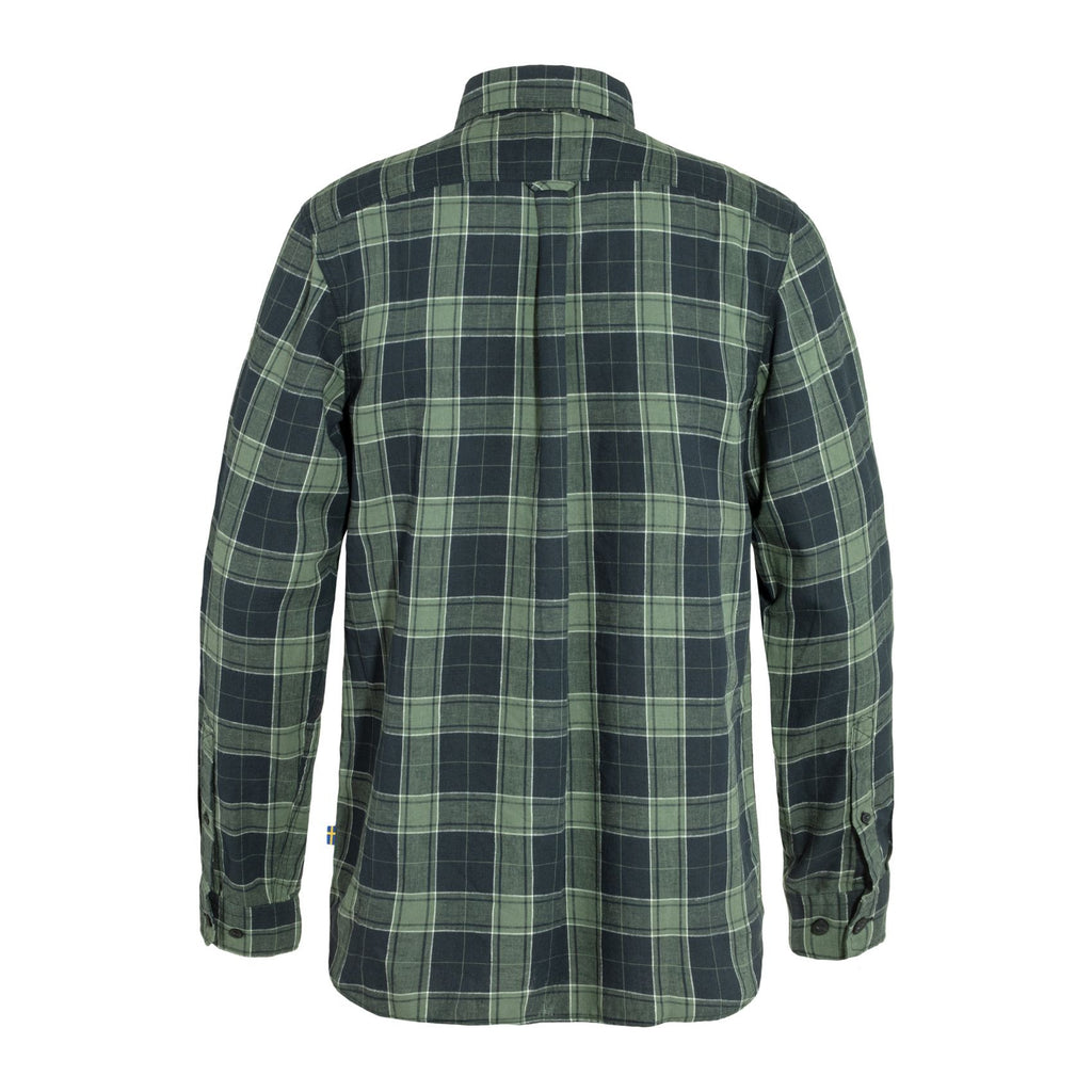 Övik Travel Shirt LS M, Dark navy-patina green
