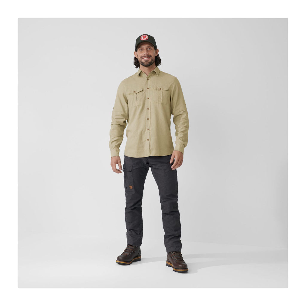 Övik Travel Shirt LS M, Dark navy-patina green