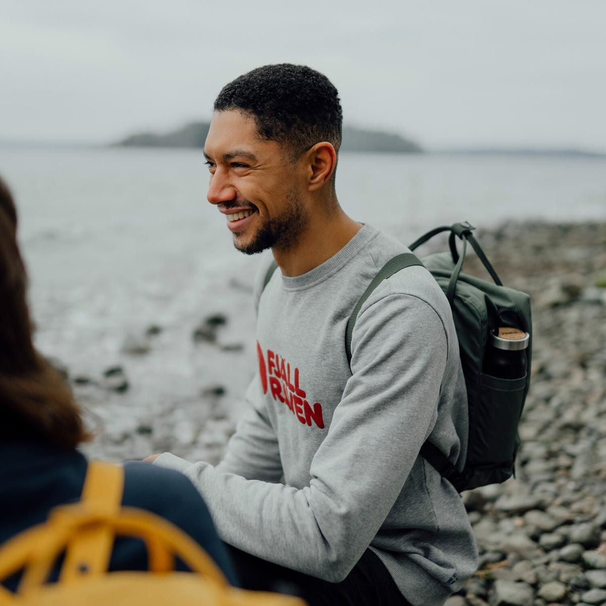 Fjällräven Logo Sweater M, Grey-melange