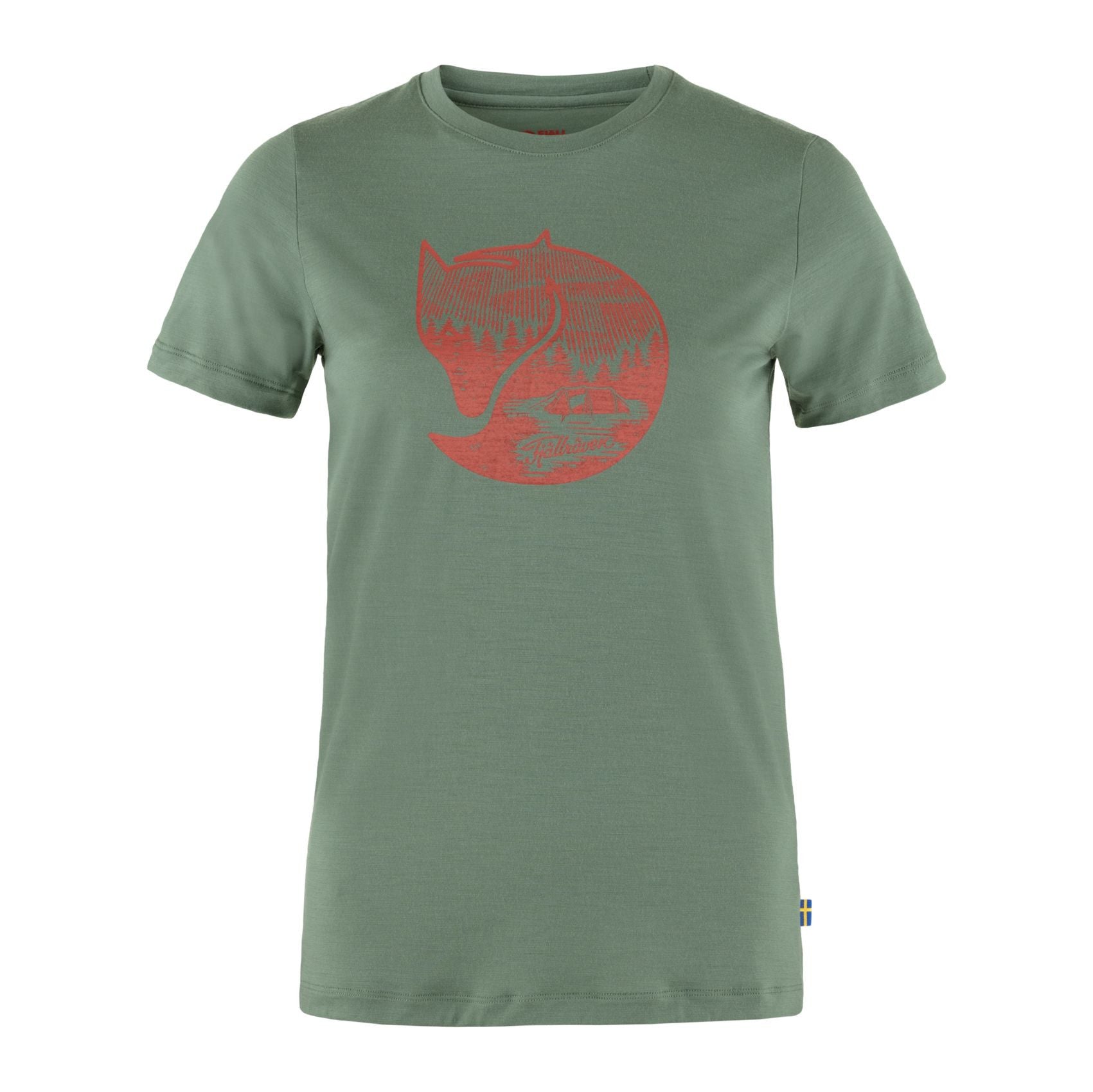 Abisko Wool Fox SS W, Patina green-terracotta brown